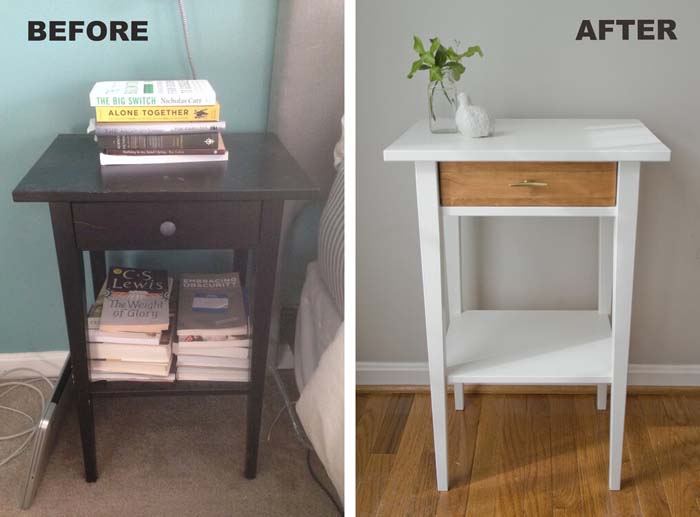 Easy and Fancy Nightstand Makeover #IKEAhacks #IKEAfurniture #decorhomeideas