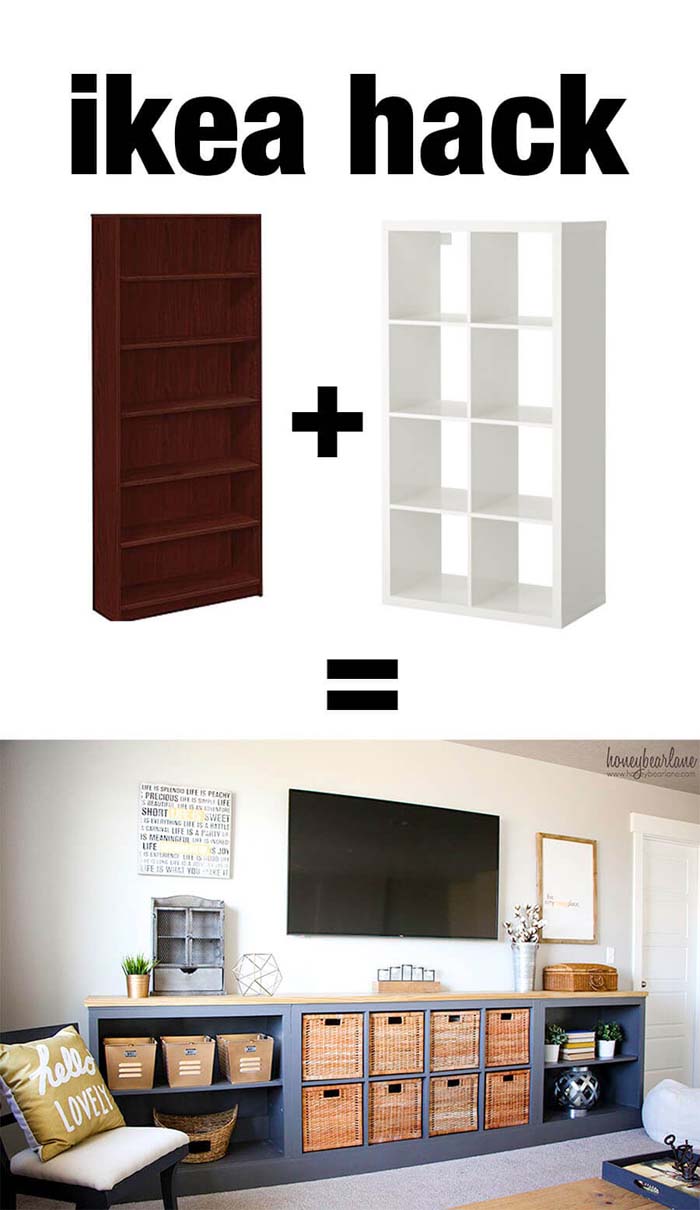 Easy and Genius Basket Cabinet #IKEAhacks #IKEAfurniture #decorhomeideas
