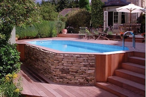 Enclose the Pool with Some Lovely Stonework #poolhacks #diypool #decorhomeideas