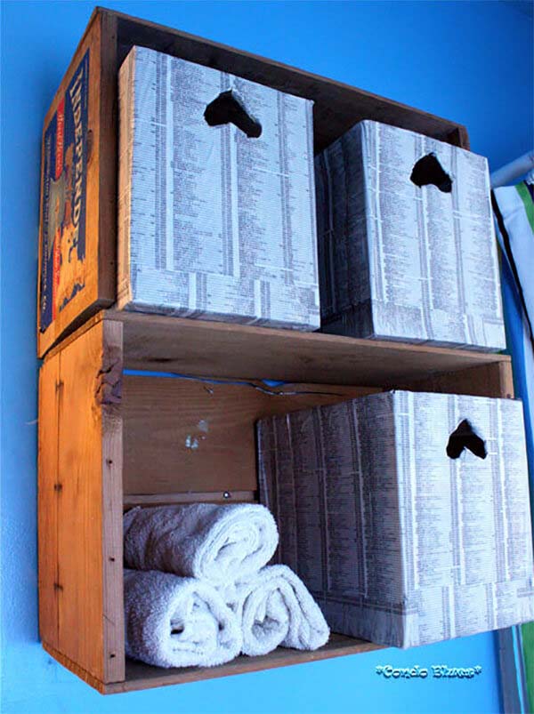 Fruit Crate Floating Display Shelf #diywoodcrateprojects #diywoodcrateideas #decorhomeideas