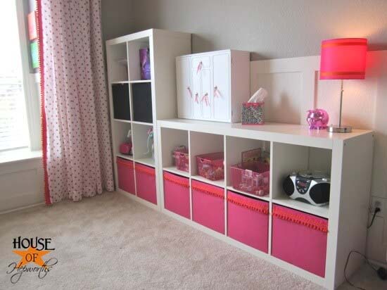 Horizontal Shelving Unit for Bedroom Wall #IKEAhacks #IKEAfurniture #decorhomeideas