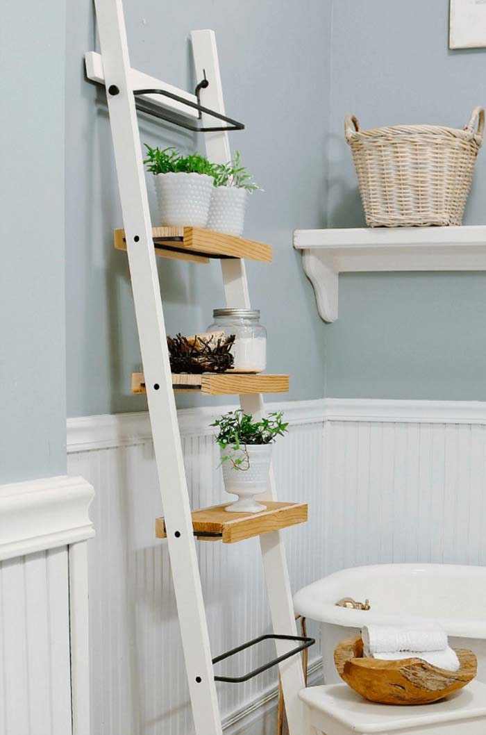 Ladder-Shelf Stand for Small Plants #IKEAhacks #IKEAfurniture #decorhomeideas