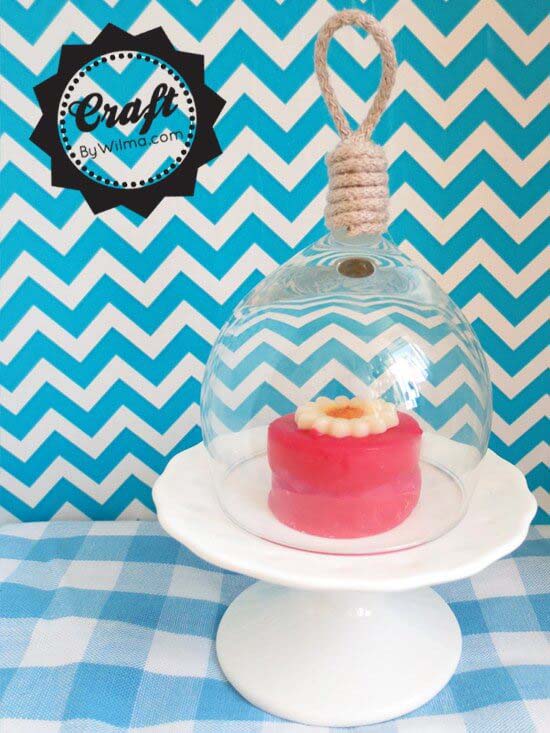 Mini Bell Jar From Wine Glass #trashtotreasure #decorhomeideas