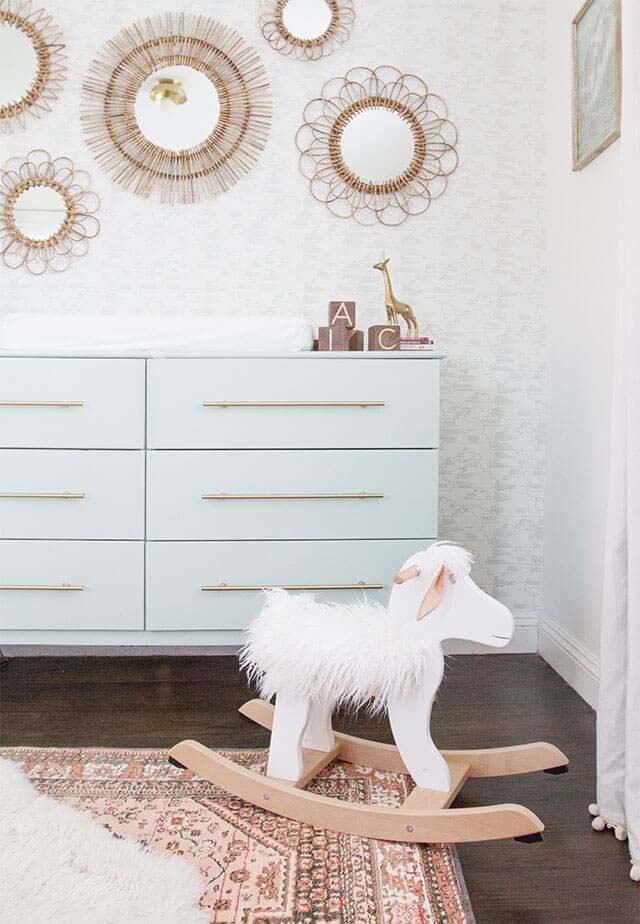 Modern Dresser with Horizontal Gold Handles #IKEAhacks #IKEAfurniture #decorhomeideas