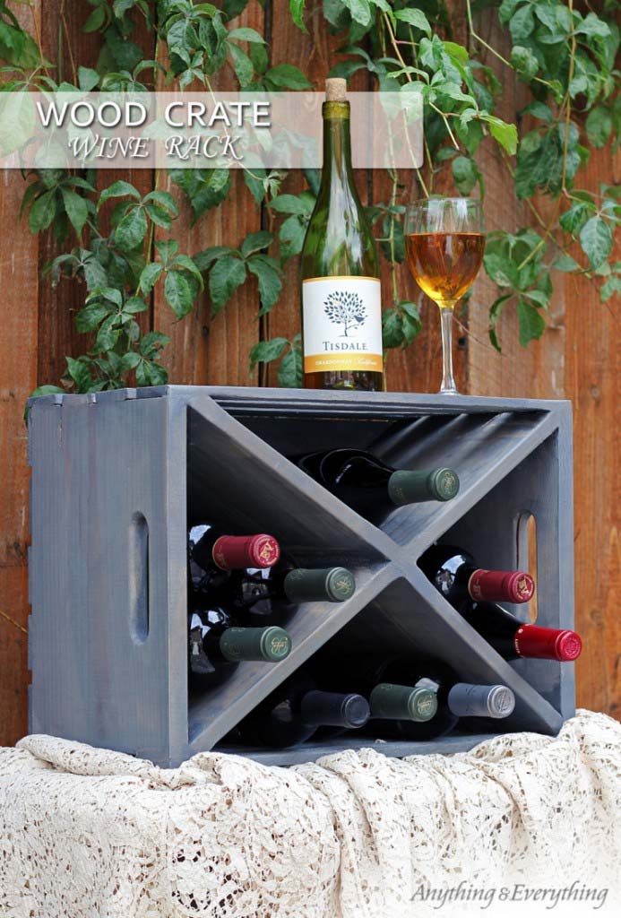 Repurposing Crates into Wine Racks #diywoodcrateprojects #diywoodcrateideas #decorhomeideas