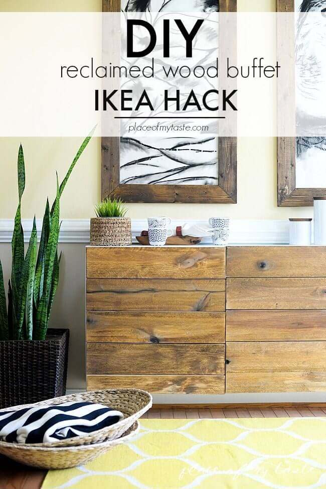 Rustic Wooden Wall Stand with Horizontal Drawers #IKEAhacks #IKEAfurniture #decorhomeideas