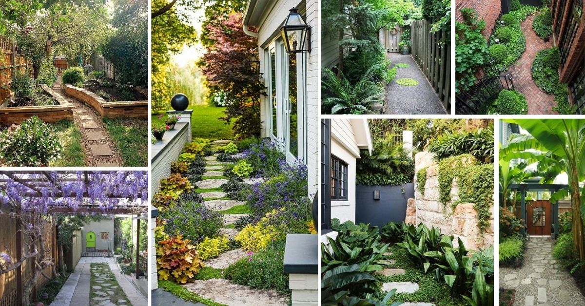 35 Beautiful Side Yard Ideas To Make, Small Walkway Landscape Ideas