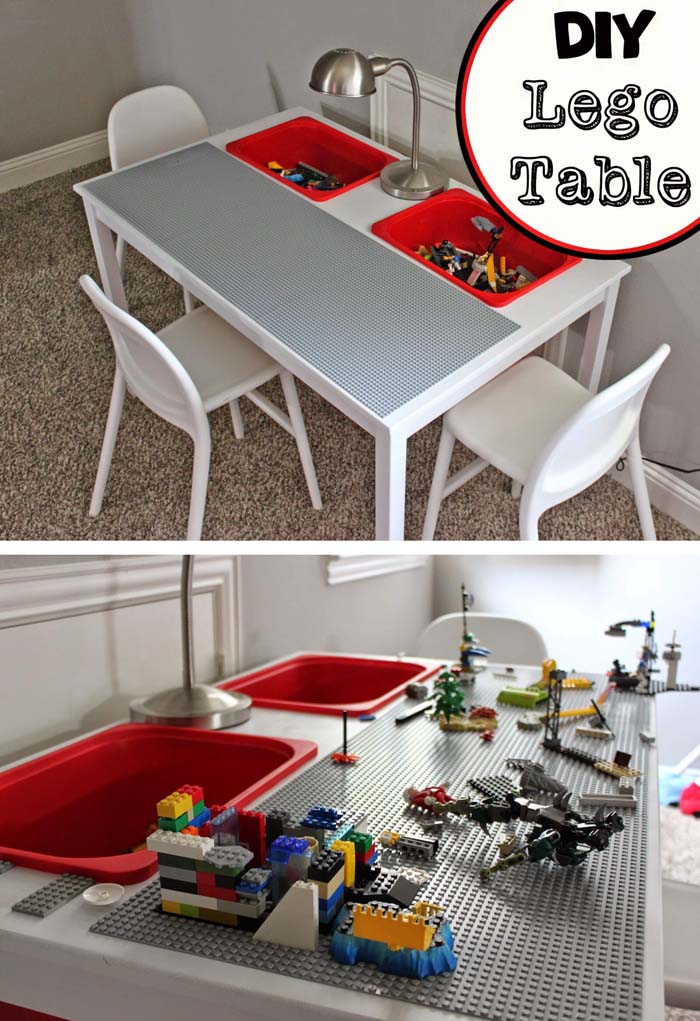 Spiffy and Simple DIY Lego Table #IKEAhacks #IKEAfurniture #decorhomeideas