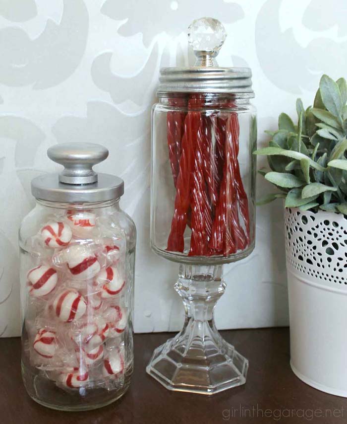 Sweet Craft Candy Jars for Sweet Treats #trashtotreasure #decorhomeideas