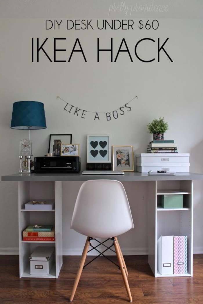 Tidy and Tasteful Workstation for Minimalists #IKEAhacks #IKEAfurniture #decorhomeideas