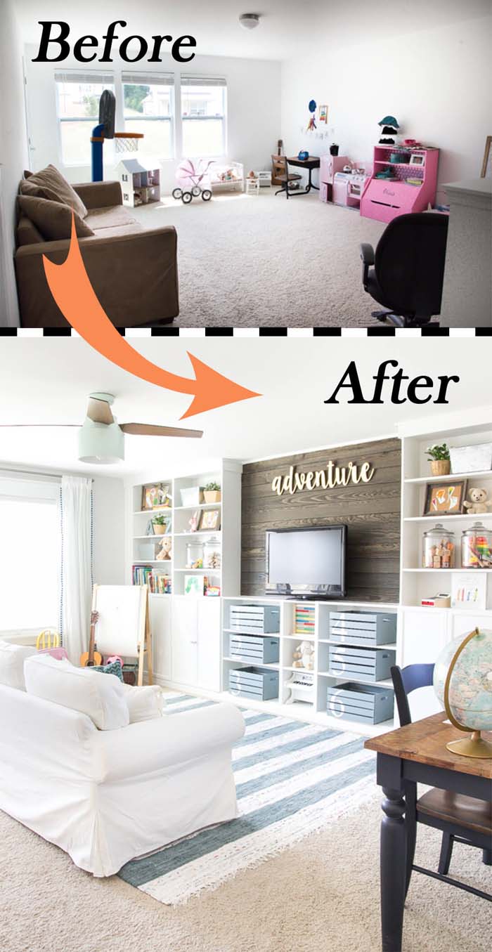 A Modern Family Living Room Makeover #livingroommakeovers #decorhomeideas