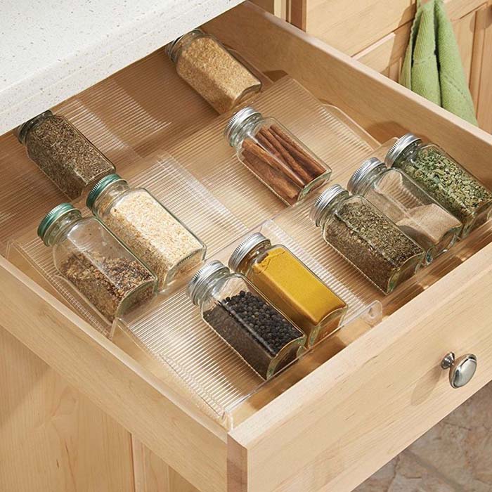 Adjustable Drawer Organizer #spicerackideas #decorhomeideas