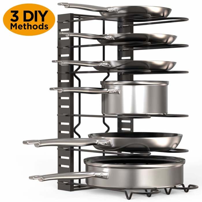 Adjustable Pot Rack Organizer #potsandpansorganizer #decorhomeideas