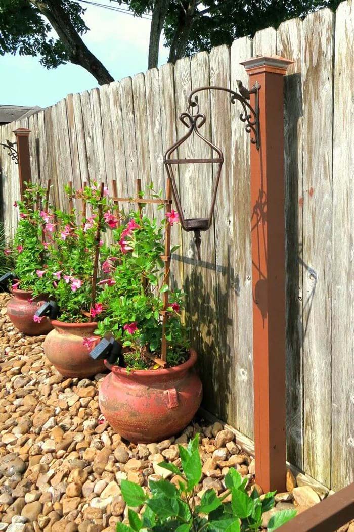 Backyard Lantern Post Candle Holders #backyardlightingideas #decorhomeideas