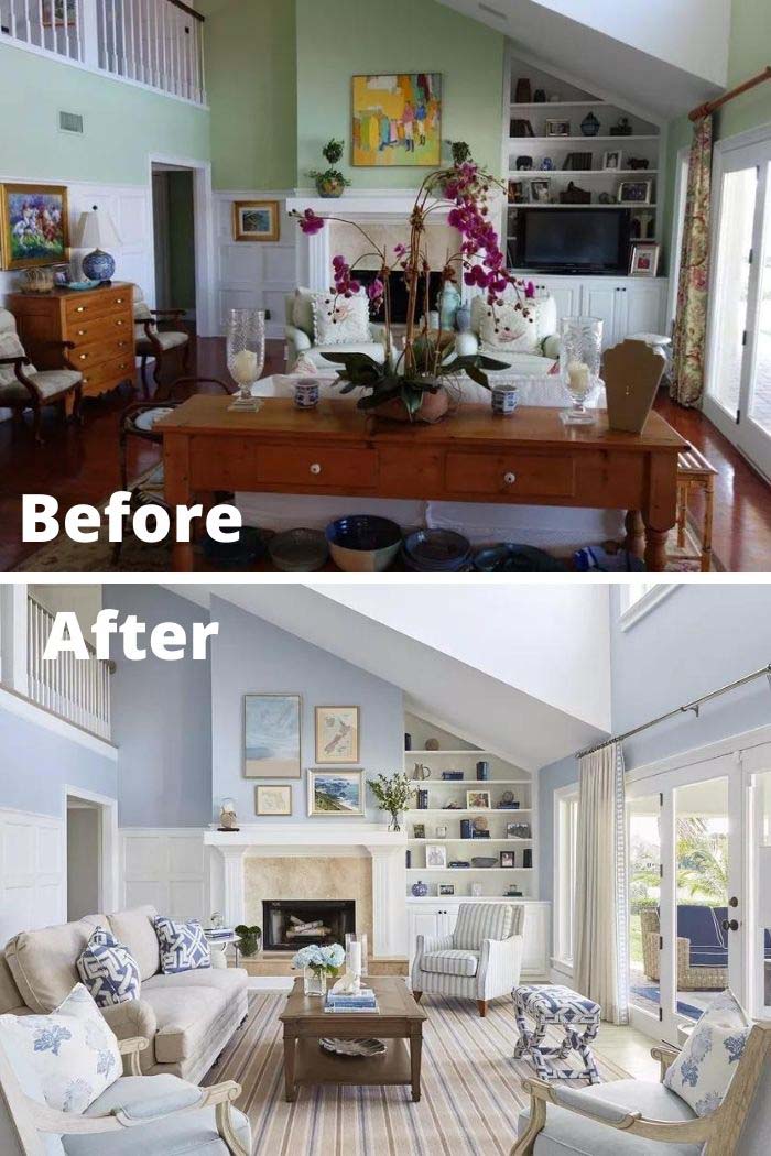 Beach House Living Room Makeover #livingroommakeovers #decorhomeideas