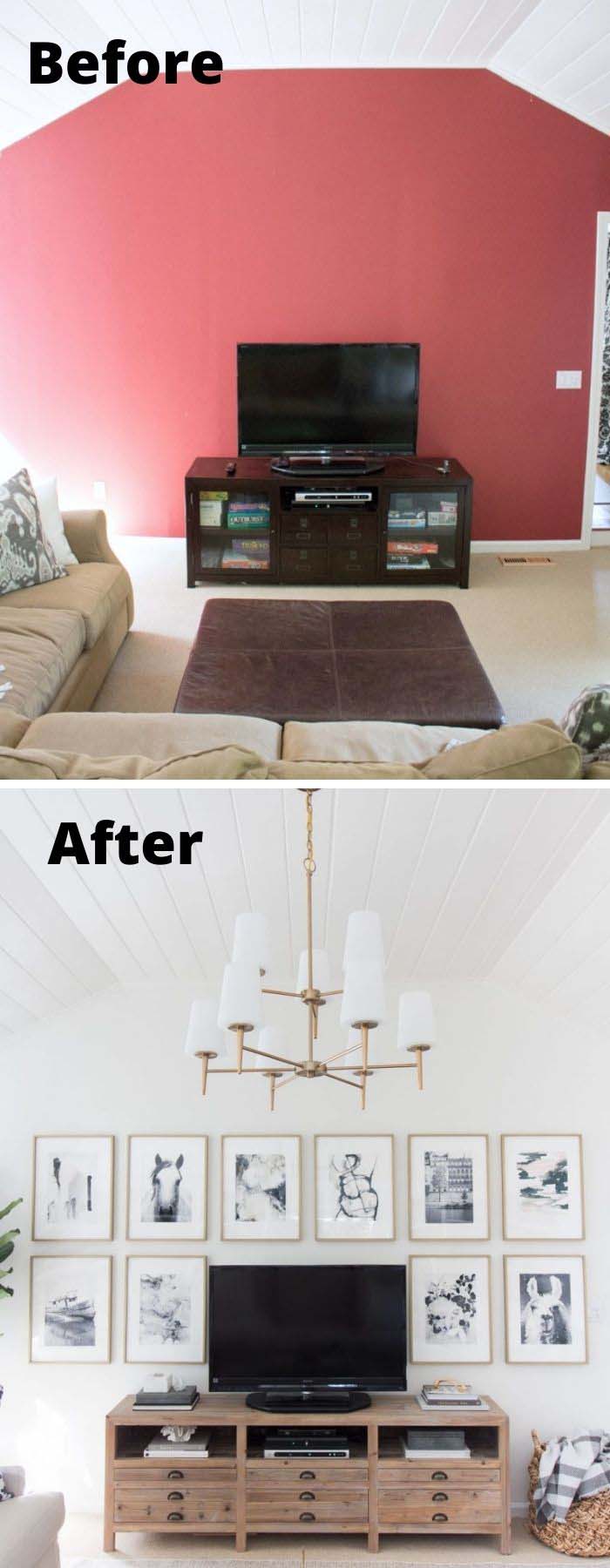 Before and After Living Room Makeover #livingroommakeovers #decorhomeideas