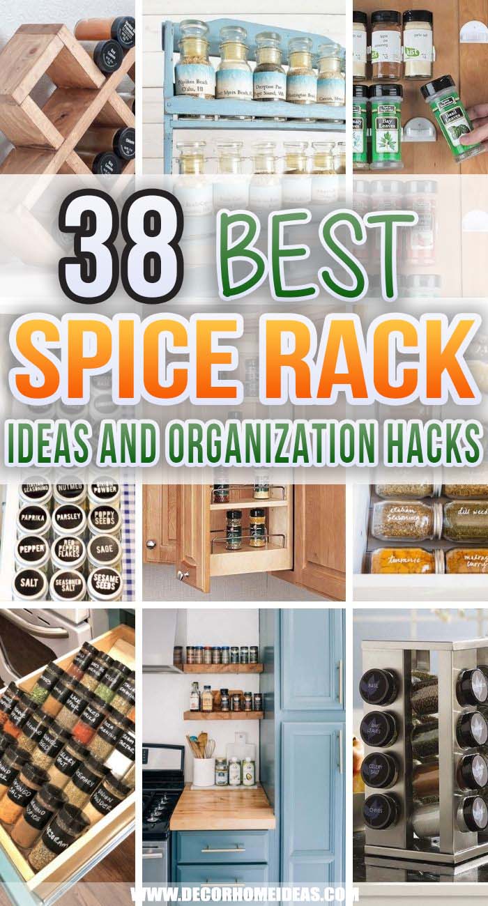 Best Spice Rack Ideas. Try these DIY spice rack ideas for organizing spices in your kitchen. Tame your collection of seasonings with these genius spice organizers that fit drawers, cabinets﻿, and countertops. #decorhomeideas