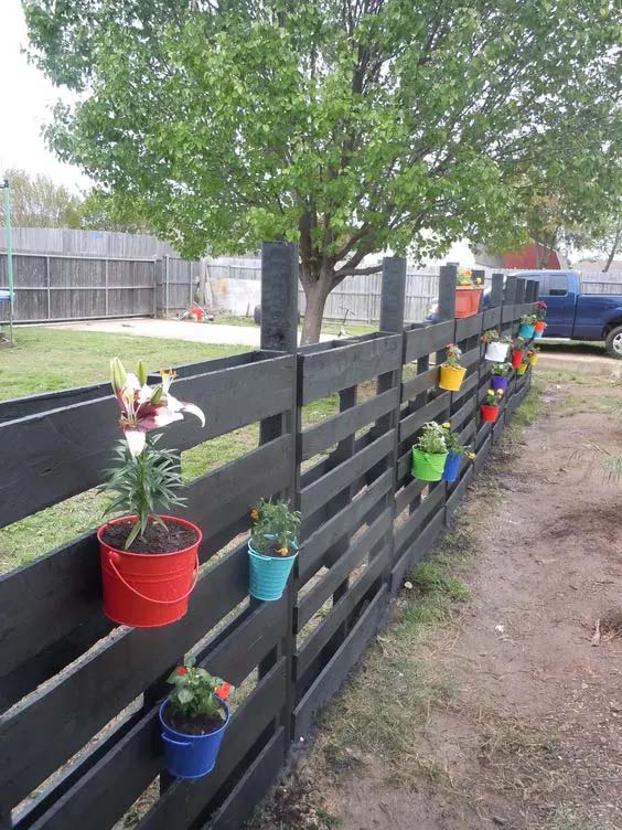 Black Pallet Fence
