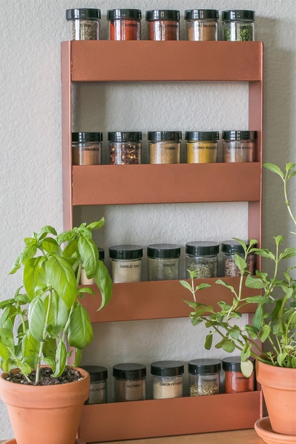 Copper Spice Rack #spicerackideas #decorhomeideas