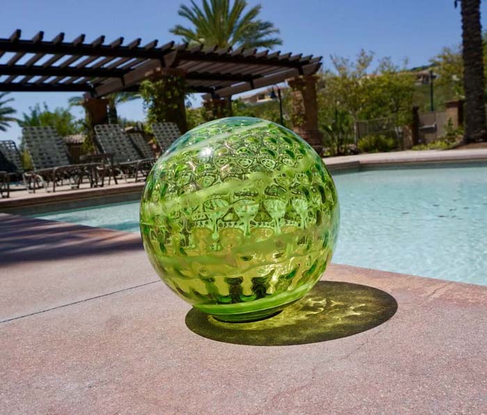Dazzling Decorative Green Glass Fortune Ball #backyardlightingideas #decorhomeideas