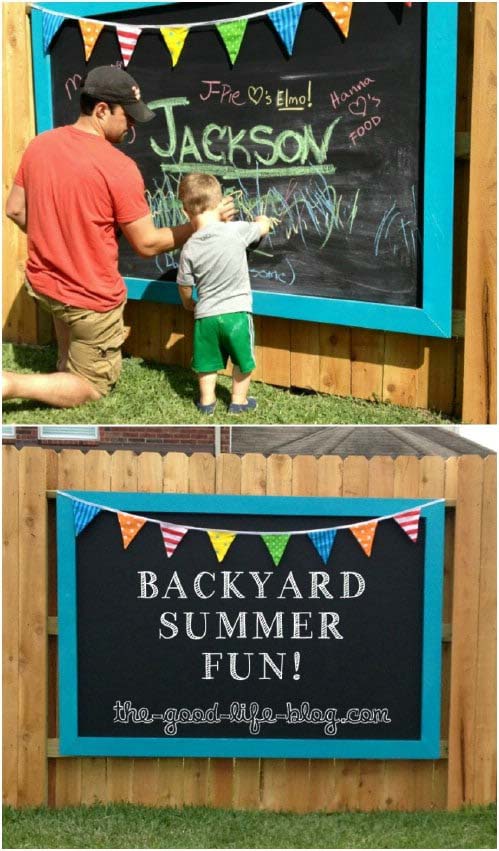 DIY Outdoor Chalkboard #gardenfencedecoration #decorhomeideas