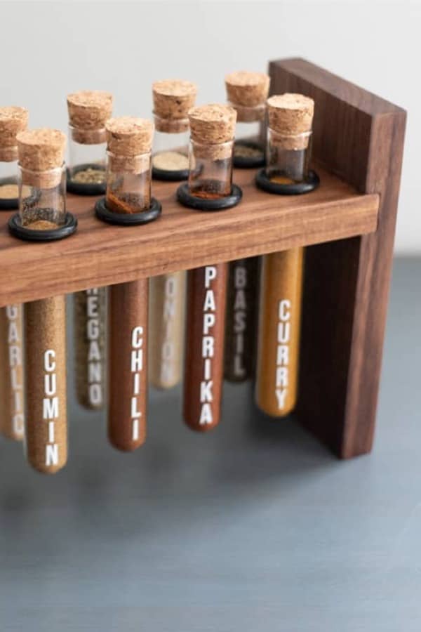 DIY Test Tube Spice Rack #spicerackideas #decorhomeideas