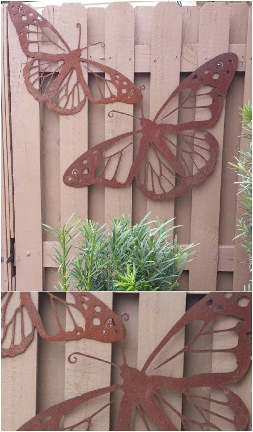 Easy DIY Fence Butterflies #gardenfencedecoration #decorhomeideas