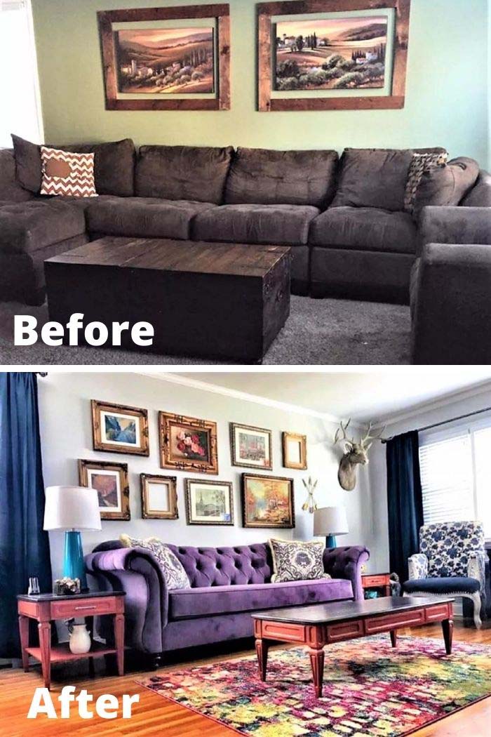 Eclectic and Colorful Living Room Makeover #livingroommakeovers #decorhomeideas