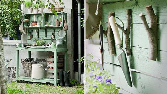A Green Storage #gardentoolstorage #gardenhacks #decorhomeideas