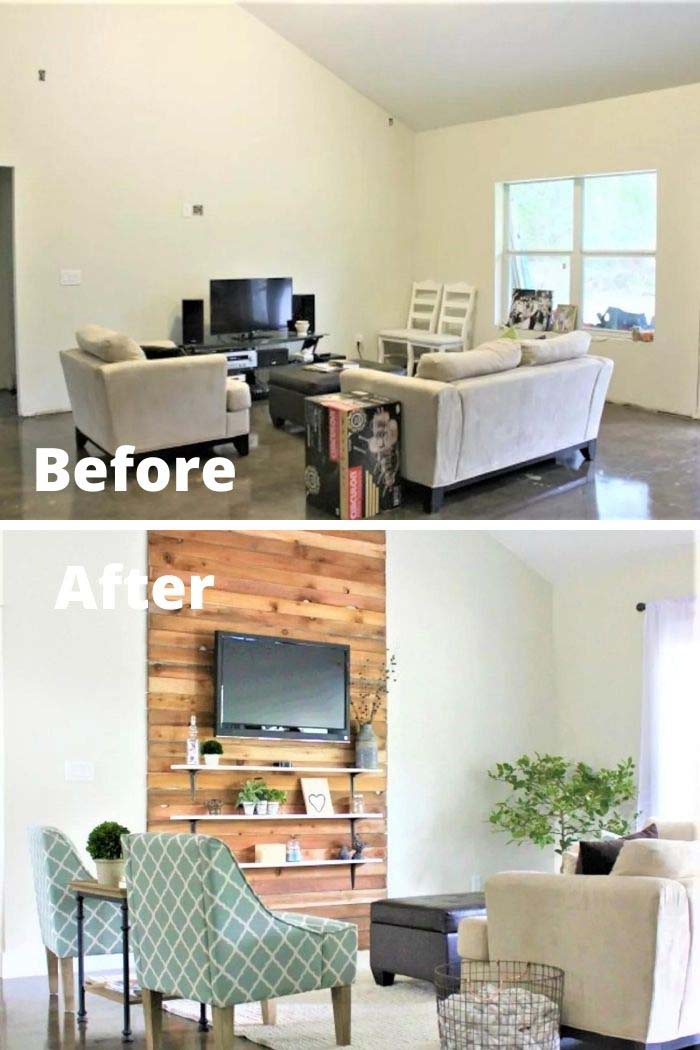 Living Room Makeover With a Faux Fireplace #livingroommakeovers #decorhomeideas