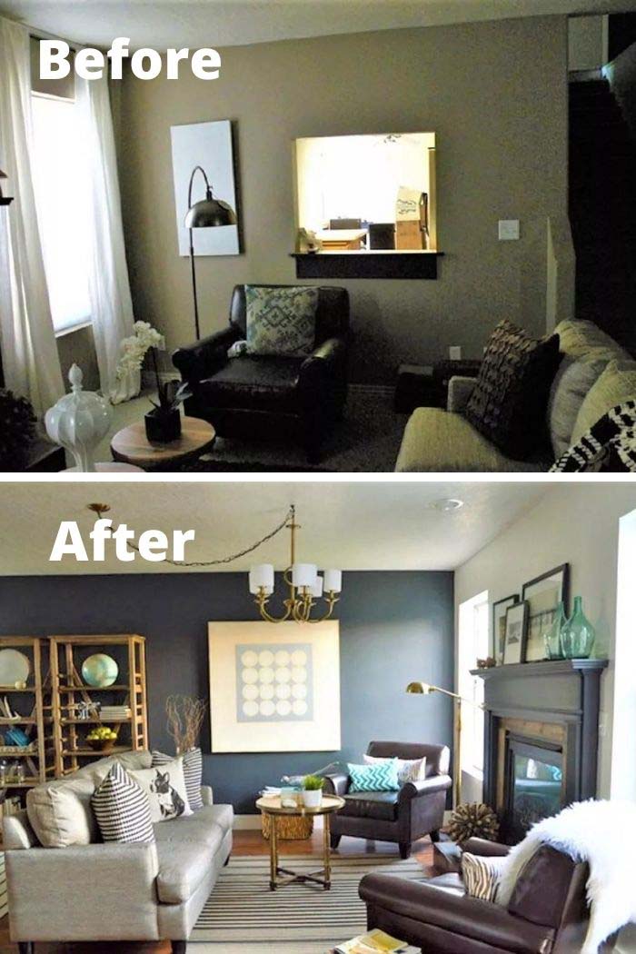 35 Awesome Before and After Living Room Makeovers for 2021 | Decor Home ...