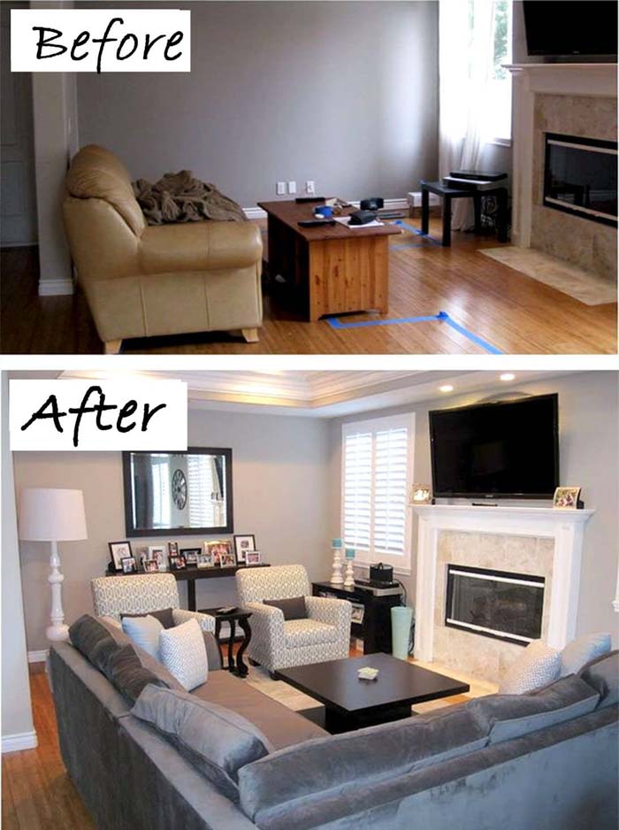 Make a Small Room Feel More Spacious #livingroommakeovers #decorhomeideas