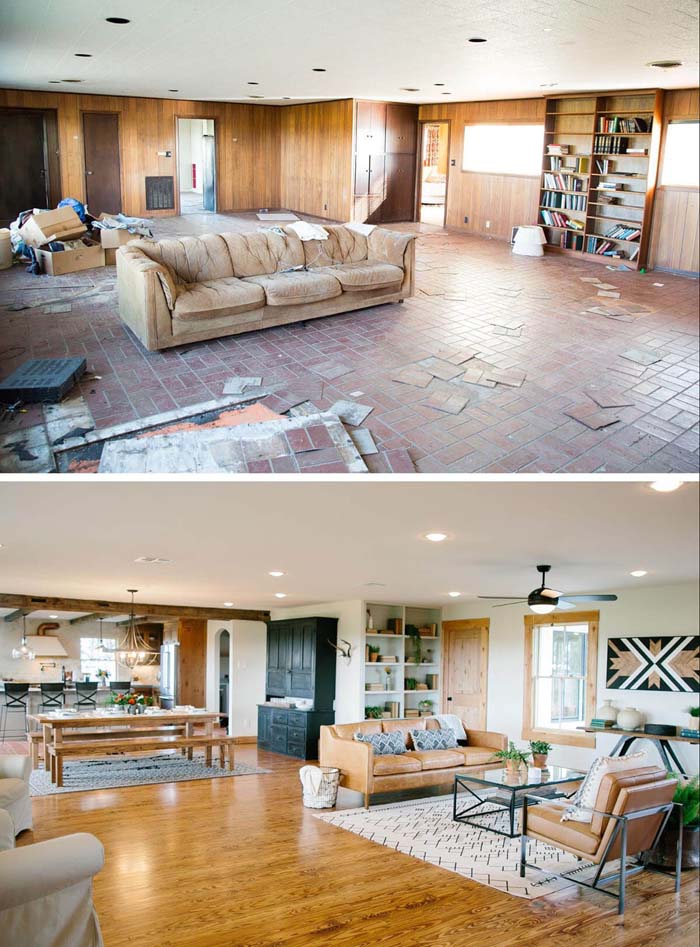 Open Floor Plan Before and After #livingroommakeovers #decorhomeideas