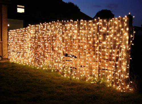 Outdoor Garden Curtain Lights #gardenfencedecoration #decorhomeideas