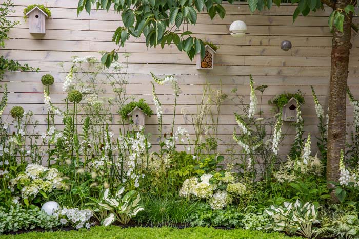 Pretty Birdhouse Display on the Fence #gardenfencedecoration #decorhomeideas