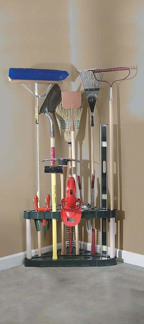 Rubbermaid Corner Tool Rack, Tool Organizer #gardentoolorganizer #decorhomeideas