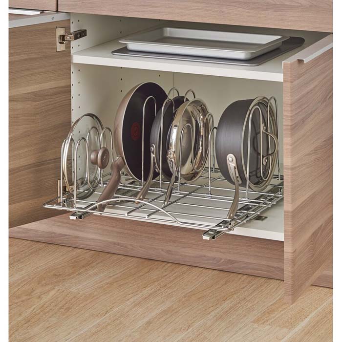 Sliding Pot Organizer Pull Out Drawer #potsandpansorganizer #decorhomeideas