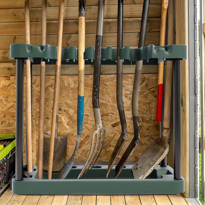 Stalwart Garden Tool Organizer Portable Rolling Utility Rack with Wheels Holds 40 Yard Tools #gardentoolorganizer #decorhomeideas