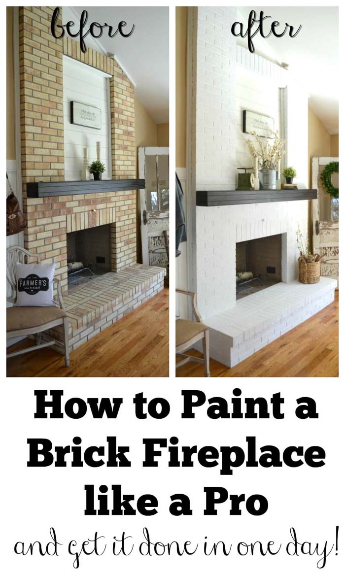 The One-Day Fireplace Makeover Hack #livingroommakeovers #decorhomeideas