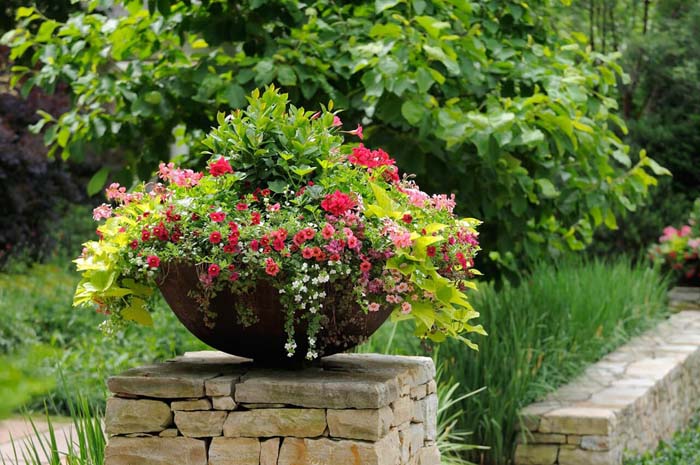 The Soft Side of Iron and Stone #frontyardlandscapingideas #decorhomeideas