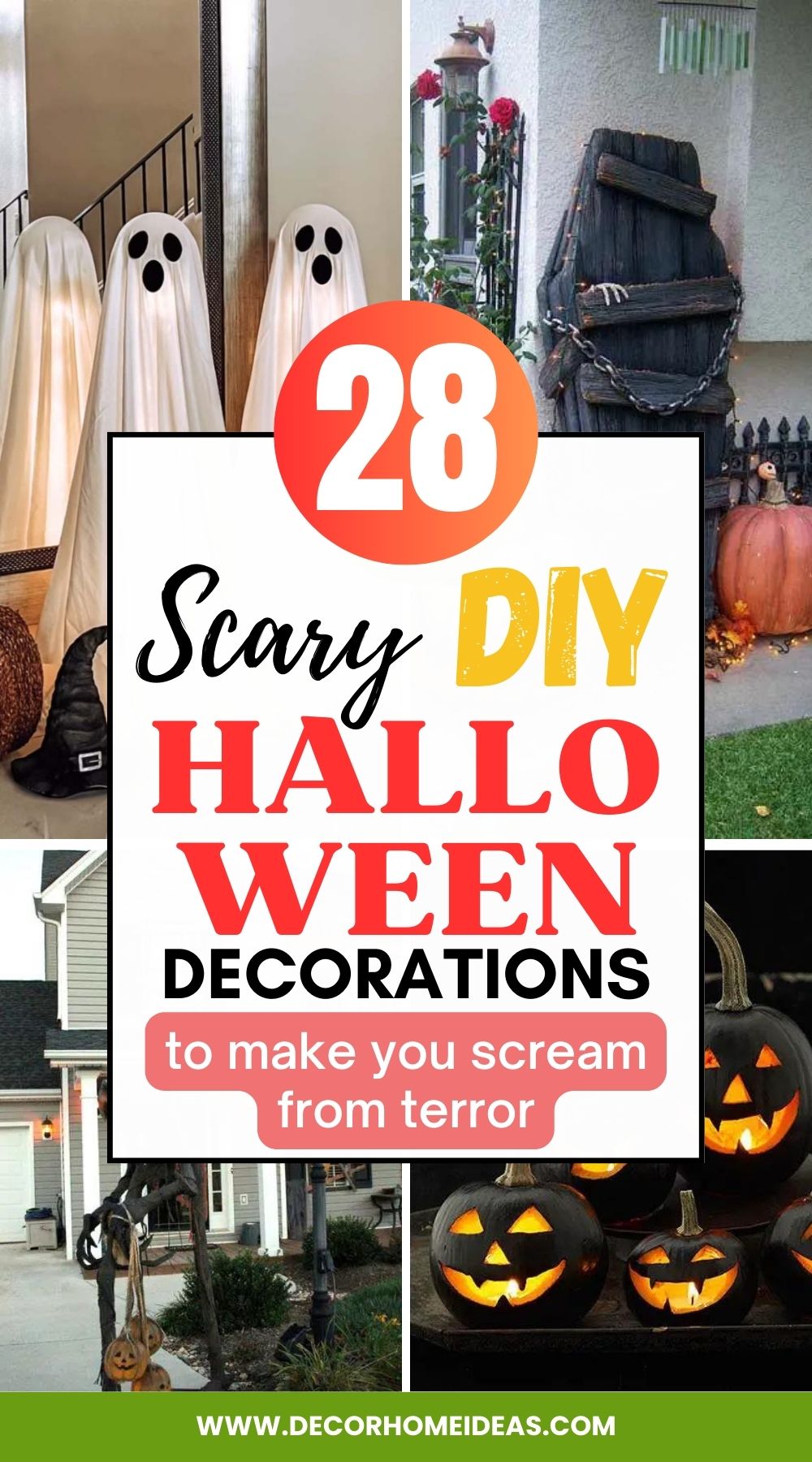 Prepare to be TERRIFIED! Explore these spine-chilling DIY Halloween decorations that will send shivers down your spine. From haunted ghosts to eerie pumpkins, get ready to create a haunted house like never before. Don't miss these 28 hair-raising ideas that will leave you screaming for more!