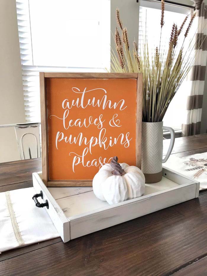 Autumn Leaves & Pumpkins Please Fall Decor #fallfarmhousedecor #decorhomeideas