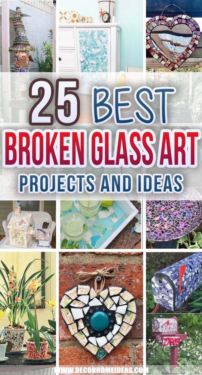 Best Broken Glass Art Ideas. Check out these broken glass art projects and ideas before throwing away all the unused china and glass from your home. There are some spectacular DIY projects you can do in no time. #decorhomeideas