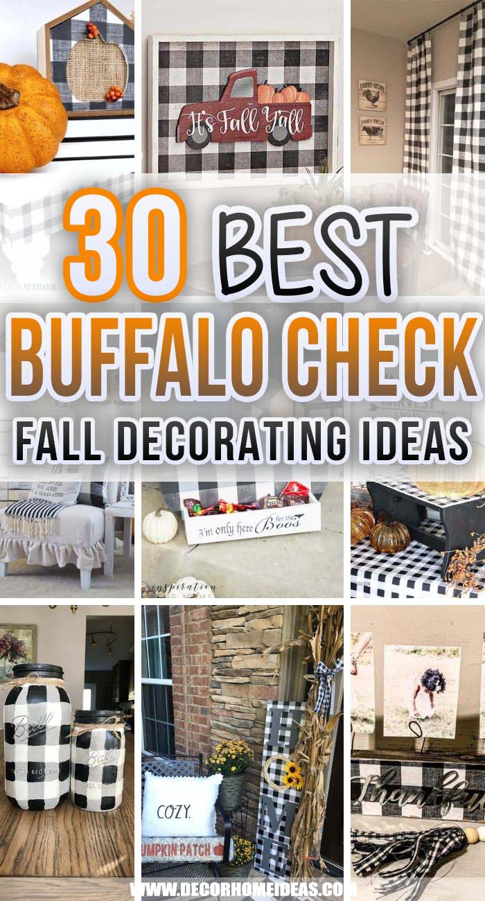 Best Buffalo Check Fall Decor. Spruce up your autumn decorations with the best buffalo check DIY fall decor ideas and get inspired to do some buffalo plaid crafts. #decorhomeideas