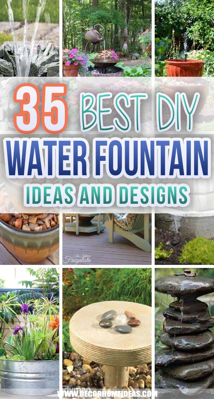 Best DIY Water Fountain Ideas. Make your garden even more inviting and appealing with one of these DIY water fountain ideas. They are inexpensive and easy to make. #decorhomeideas