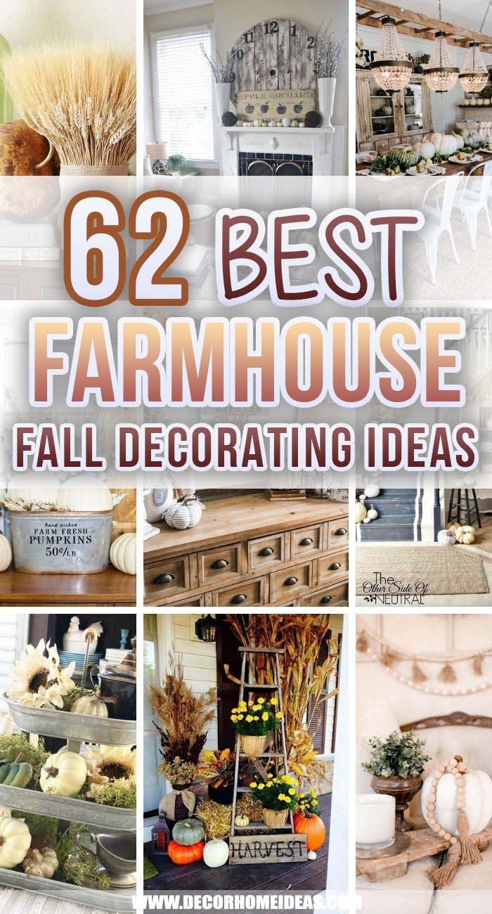 Best Farmhouse Fall Decorating Ideas. Get ready for the fall season with these farmhouse fall decorating ideas and add more warmth and charm to your home. #decorhomeideas