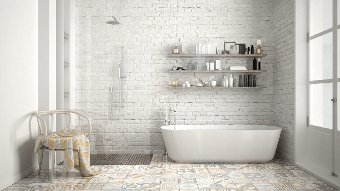 Brick Look Shower Tile Wall