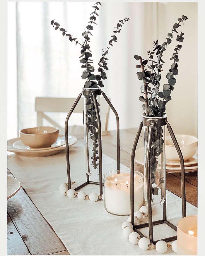 Contemporary Farmhouse Centerpiece #diningtablecenterpiece #decorhomeideas