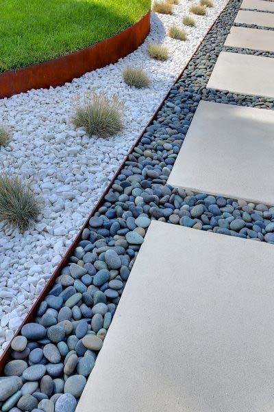 Contrasting Stone Garden Edging #gardenedgingideas #decorhomeideas