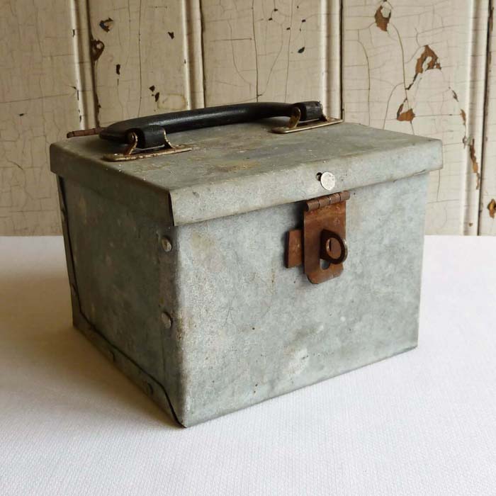 Crusty Industrial Metal Cube Box #vintage #storageideas #decorhomeideas